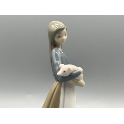 15 - Lladro 1011 ‘Girl with pig’ in good condition and original box