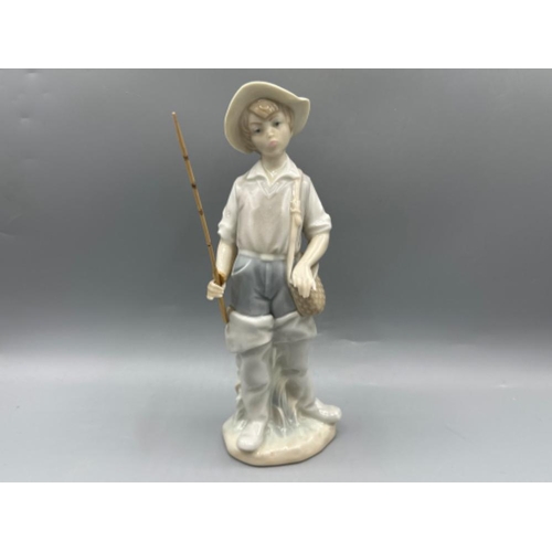 166 - Lladro figure 4809 Fisher Boy, good condition, height 22cm