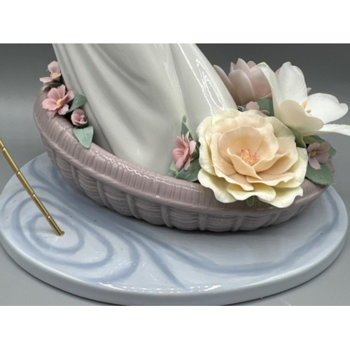 97 - Large Lladro figure 7679 Enchanted Lake, signed on base, height 36.5cm, one petal missing, with orig... 