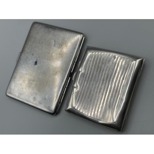 117 - 2x cigarette cases includes Antique Silver case hallmarked Birmingham (dated 1916) by maker H&D - 49... 