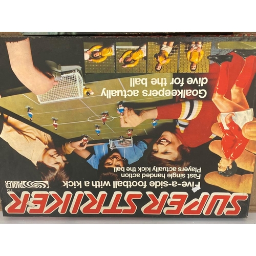 160 - Formula 1 vintage boardgame by Waddingtons 1960s together with Super Striker five-a-side football by... 