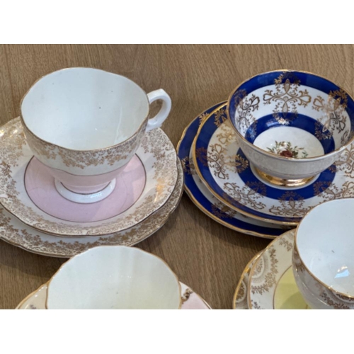 182 - Tray lot comprising of mainly 3 piece (cup, saucer & plate) cabinet display sets, includes Royal Alb... 