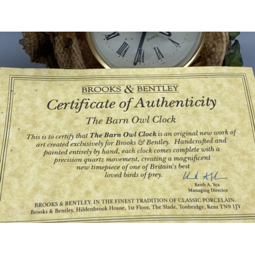 189 - Brooks and Bentley The barn owl clock with Quartz movement