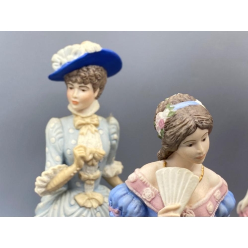 190 - 4 fine porcelain lady figures commissioned by spink wedgwood, limited edition The imperial Banquest ... 