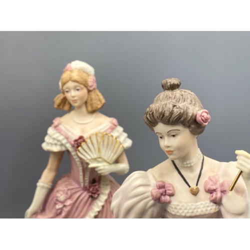 190 - 4 fine porcelain lady figures commissioned by spink wedgwood, limited edition The imperial Banquest ... 