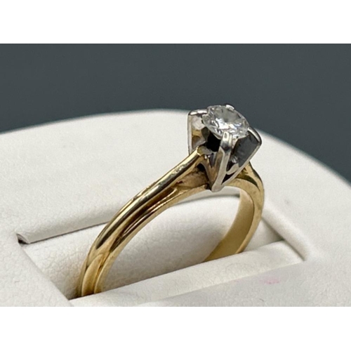 20 - Ladies 14k gold diamond set ring, approx 0.25ct diamond. Size L1/2 and 1.83g