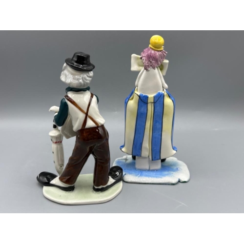 226 - Zampiva “signed” ceramic clown with violin collectible art circus figure (height 17.5cm) together wi... 