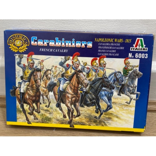 233 - 5 boxes of toy soldier sets to include British Infantry Set and Italeri cavalry sets