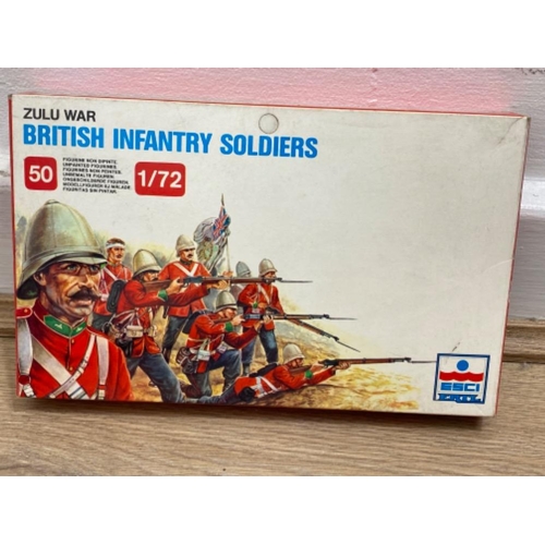 233 - 5 boxes of toy soldier sets to include British Infantry Set and Italeri cavalry sets