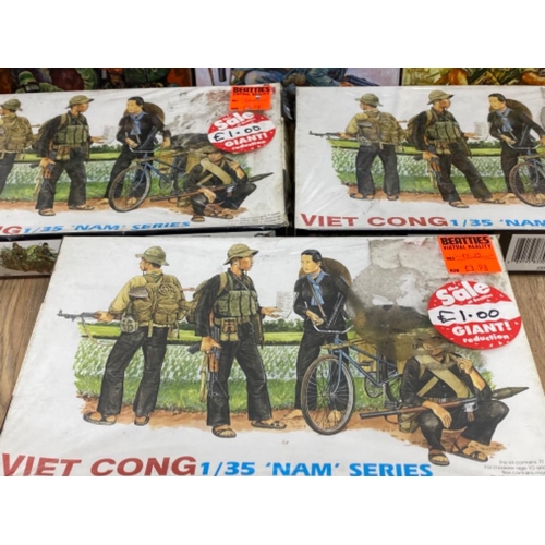 238 - 6x boxes of military minitures to include Dragon and Tamiya