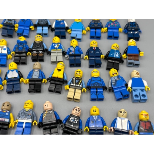 286 - Total of 54 Lego figures, all in blue uniforms