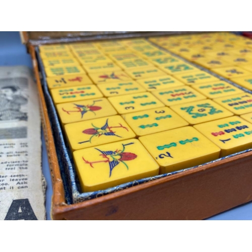 301 - Vintage Mahjong set in original orange box