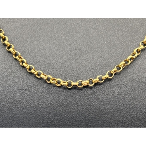 6 - 9ct gold round belcher chain 48cms and 7.95g