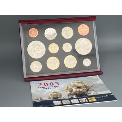 83 - UK Royal Mint proof coin collections including 2005, 2006 & 2007 in original cases with certificates