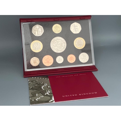 84 - UK Royal Mint proof coin collections including 2002, 2003 & 2004 all in original cases with certific... 