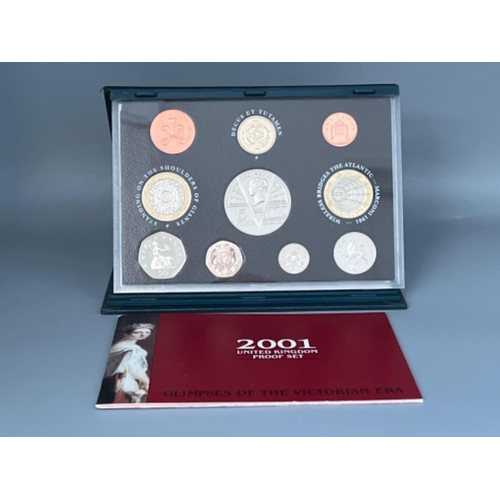 85 - UK Royal Mint proof coin collections including 1998, 1999 & 2001 all in original cases with certific... 