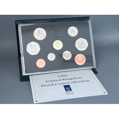 87 - UK Royal Mint proof coin collections including 1992, 1993 & 1994 all in original cases with certific... 