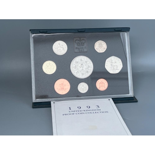 87 - UK Royal Mint proof coin collections including 1992, 1993 & 1994 all in original cases with certific... 