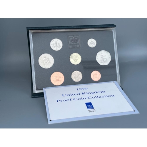 88 - UK Royal Mint proof coin collections including 1989, 1990 & 1991 all in original cases with certific... 