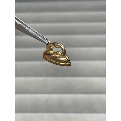 2 - 9ct Yellow Gold Fully Hallmarked Iron Charm Weighing 1.10 grams