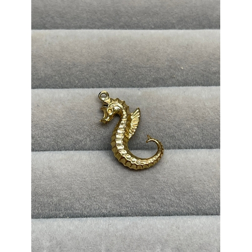 12 - 9ct Yellow Gold Seahorse Charm Weighing 0.88 grams