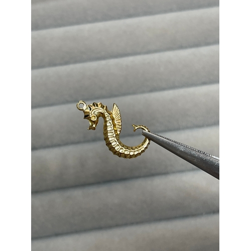 12 - 9ct Yellow Gold Seahorse Charm Weighing 0.88 grams