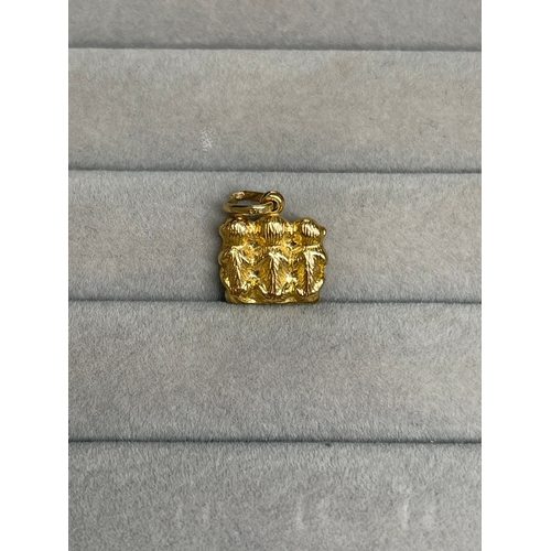 13 - 9ct Yellow Gold Three Monkey Charm Weighing 1.07 grams