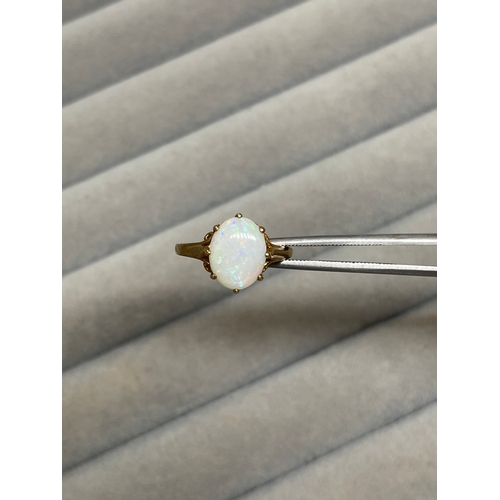 20 - 9ct Yellow Gold Fully Hallmarked Single Opal Ring Set in a Fancy Design Mount Weighing 1.93 grams Si... 