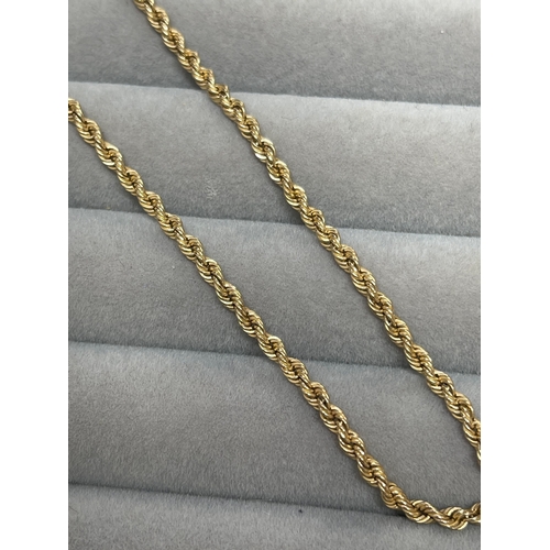 27 - 9ct Yellow Gold Rope Chain Weighing 3.07 grams Measuring 49cm in length