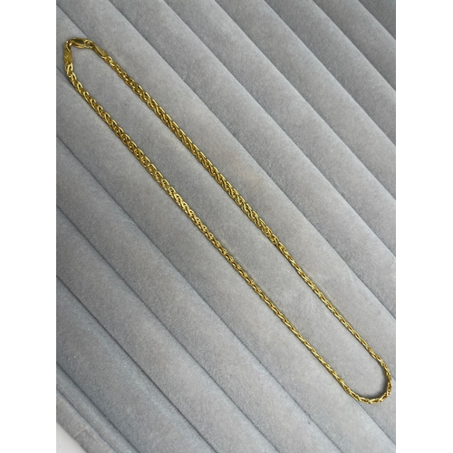 32 - 9ct Yellow Gold Hallmarked Fancy Flat Link Chain Weighing 5.56 grams Measuring 40cm in length