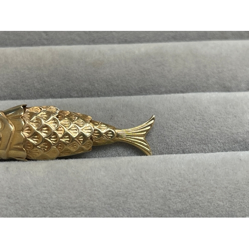 36 - 9ct Yellow Gold Fish Charm Weighing 3.48 grams