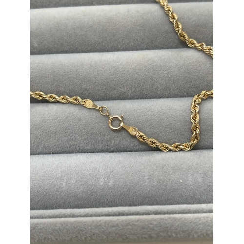 27 - 9ct Yellow Gold Rope Chain Weighing 3.07 grams Measuring 49cm in length