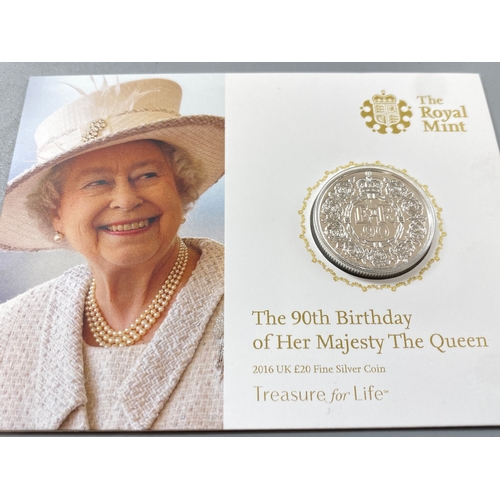 161 - £20 and £100 pure silver up coins in original Royal Mint packs