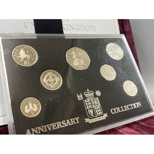 164 - Royal Mint 1996 silver anniversary 7 coin proof set in case of issue with certificate