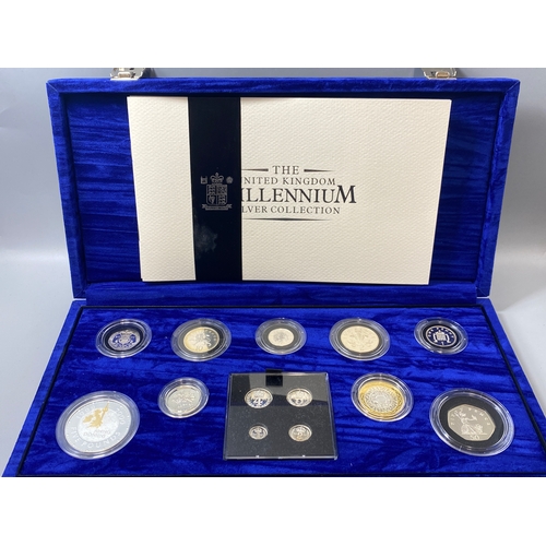 165 - Ku 2000 Millennium silver proof set of 13 coins in display case