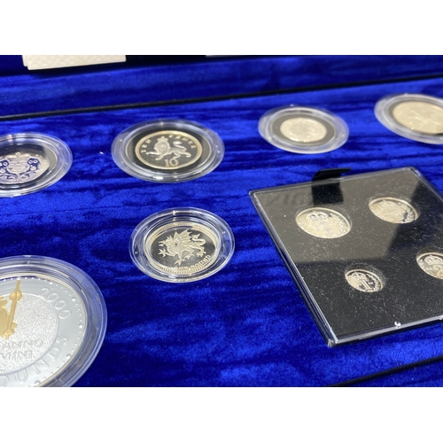 165 - Ku 2000 Millennium silver proof set of 13 coins in display case