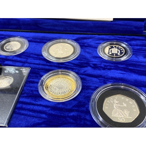 165 - Ku 2000 Millennium silver proof set of 13 coins in display case