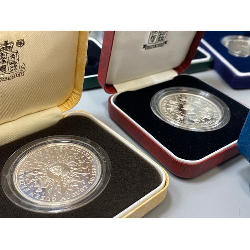 167 - Ku silver proof coins comprising of Crown coins and 11 coins in total