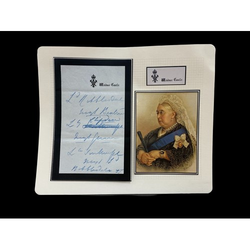 150 - Queen Victoria signature on Windsor castle notepaper in great condition