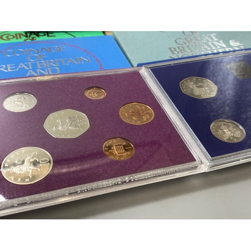 169 - 9x Royal mint proof sets to include 1972,74,79 and 80 all in original cases