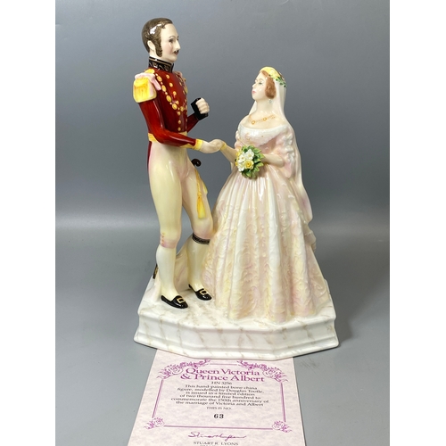 195 - Limited edition Royal Doulton Queen Victoria and Prince Albert No 63/2500 with original certificate ... 