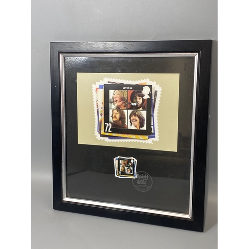 176 - Original ‘Let it be’ limited edition of 9500 by the Beatles stamp  in glass frame