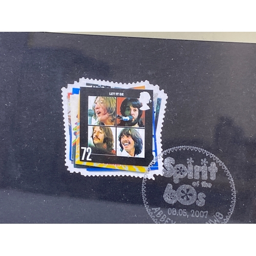 176 - Original ‘Let it be’ limited edition of 9500 by the Beatles stamp  in glass frame