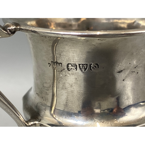 116 - Hallmarked silver Chester 1937 small trophy, weight 31.66 grams