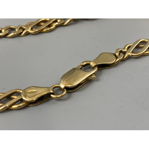 61 - 9ct gold fancy link bracelet, weight 8.2 grams 20cm length