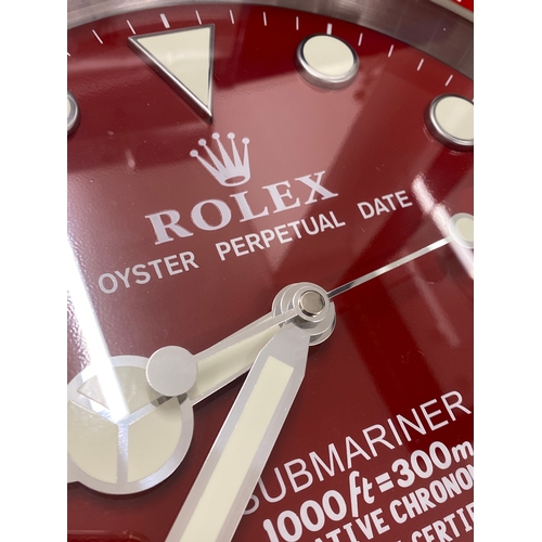 149 - working Rolex style submariner wall clock in good condition