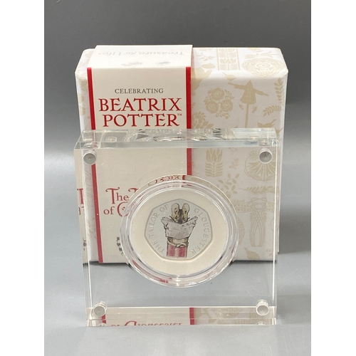 83 - Celebrating Beatrix Potter and her little tales Royal Mint 50p coin of The Tailor Of Gloucester in p... 