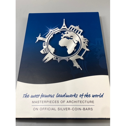 84 - The most famous landmarks of the world fine silver 999 bars full collection with all certificates an... 