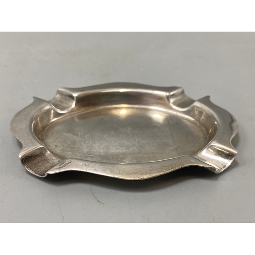 132 - Silver hallmarked Birmingham 1945 small ashtray, weight 33.07 grams in good condition