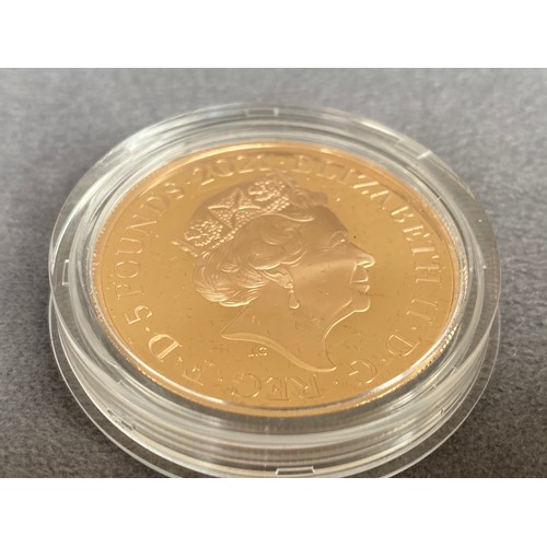 91 - The Royal Mint HRH The Prince Philip, Duke of Edinburgh 2021 UK £5 Gold Proof Coin in protective cap... 